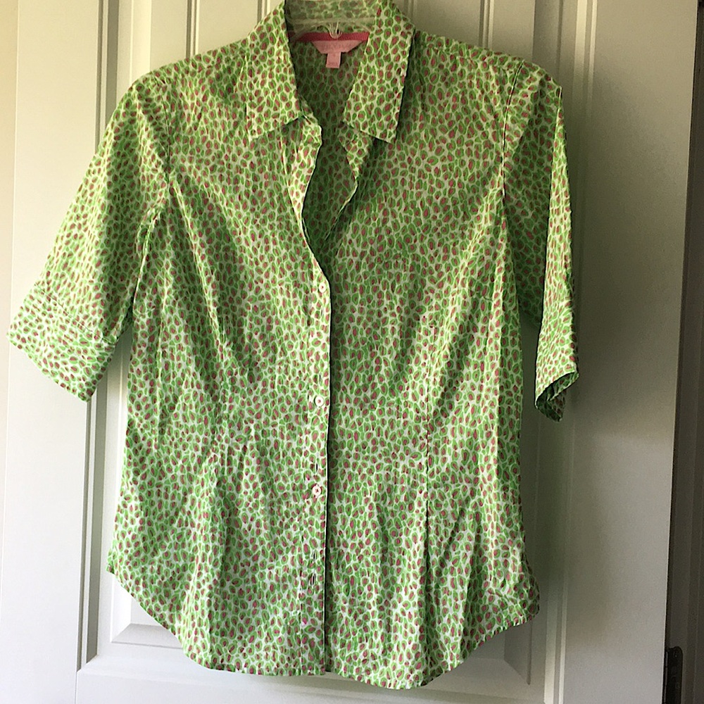 Button up blouse 1/2 sleeve  xl